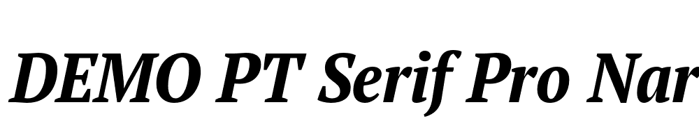  DEMO PT Serif Pro Narrow Bold Italic