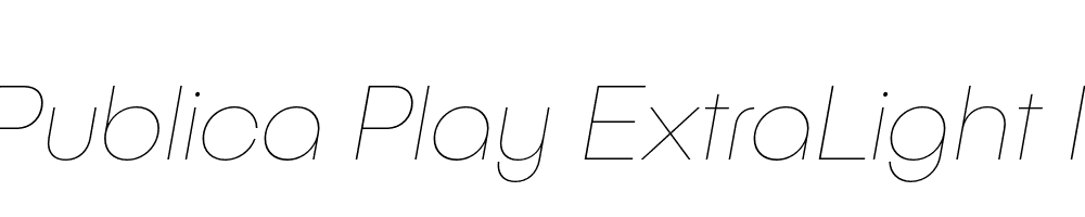  DEMO Publica Play ExtraLight Italic Regular