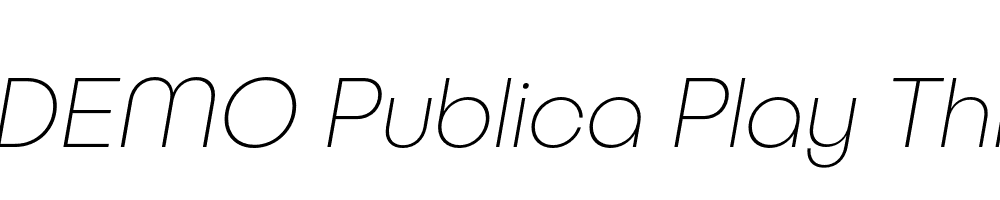  DEMO Publica Play Thin Italic Regular