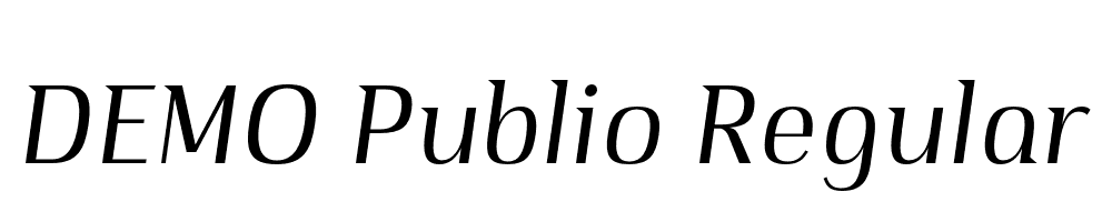  DEMO Publio Regular Italic Regular