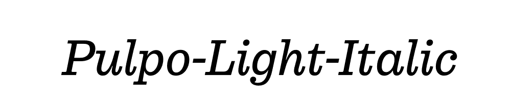 Pulpo-Light-Italic