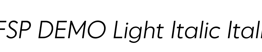 FSP DEMO Light Italic Italic