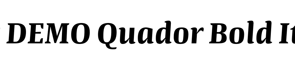 FSP DEMO Quador Bold Italic