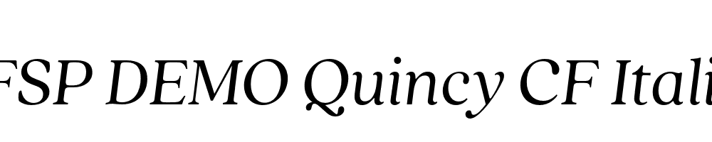 FSP DEMO Quincy CF Italic