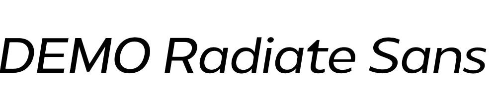 FSP DEMO Radiate Sans Italic