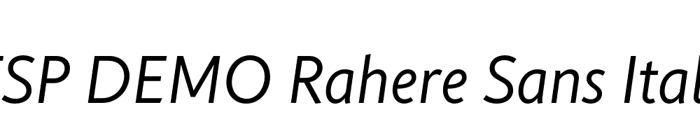 FSP DEMO Rahere Sans Italic