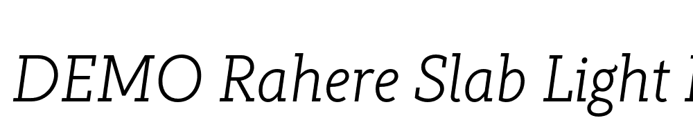 FSP DEMO Rahere Slab Light Italic