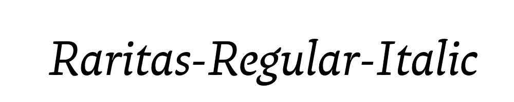 Raritas-Regular-Italic