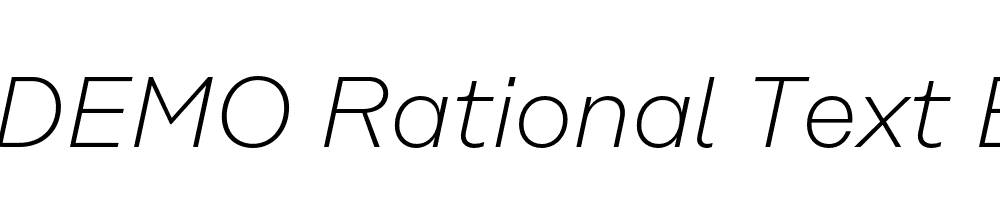  DEMO Rational Text ExtraLight Italic