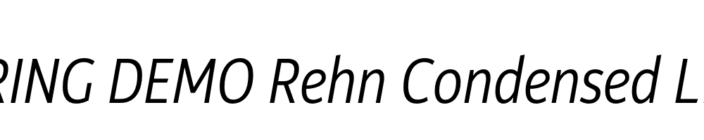  DEMO Rehn Condensed Light Italic