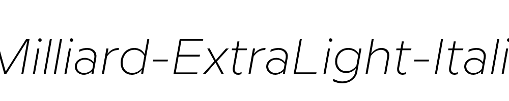 Milliard-ExtraLight-Italic