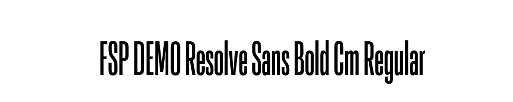 FSP DEMO Resolve Sans Bold Cm Regular