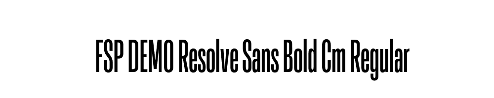 FSP DEMO Resolve Sans Bold Cm Regular