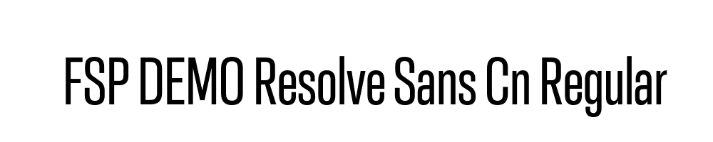 FSP DEMO Resolve Sans Cn Regular