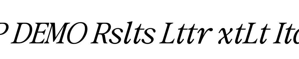 FSP DEMO Rslts Lttr xtLt Italic