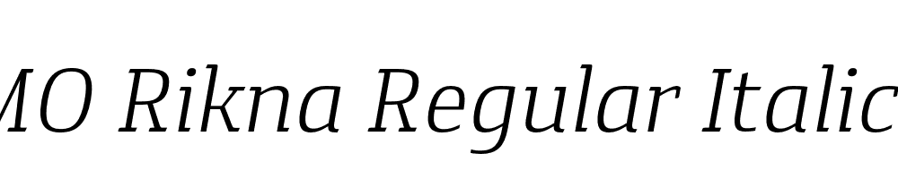 FSP DEMO Rikna Regular Italic Regular