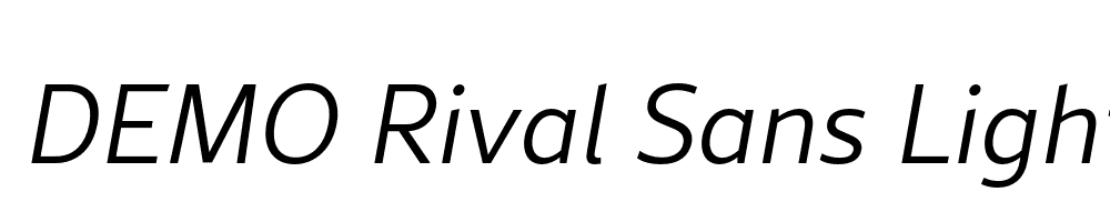  DEMO Rival Sans Light italic Regular