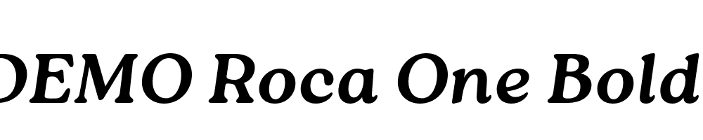 FSP DEMO Roca One Bold Italic