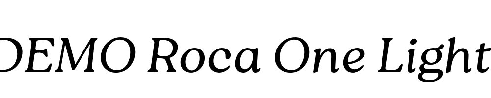 FSP DEMO Roca One Light Italic