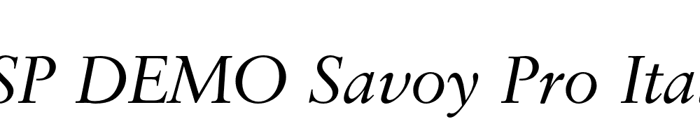 FSP DEMO Savoy Pro Italic