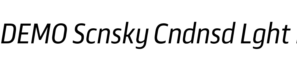 FSP DEMO Scnsky Cndnsd Lght Italic