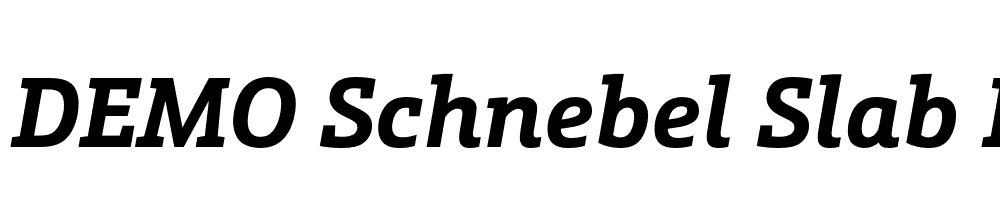  DEMO Schnebel Slab Pro Bold Italic