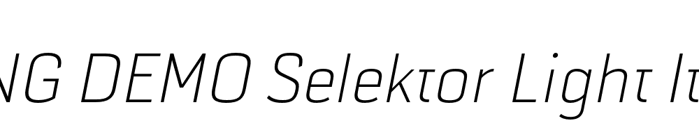  DEMO Selektor Light Italic Regular