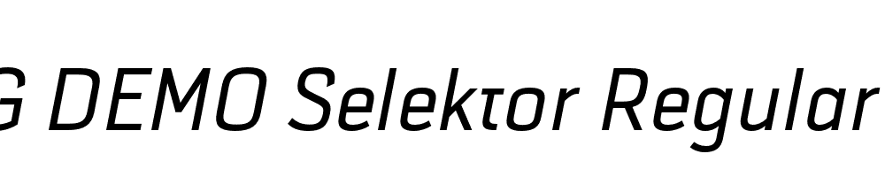  DEMO Selektor Regular Italic Regular