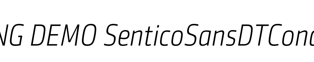  DEMO SenticoSansDTCond Light Italic