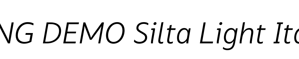  DEMO Silta Light Italic Regular