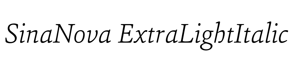  DEMO SinaNova ExtraLightItalic Regular