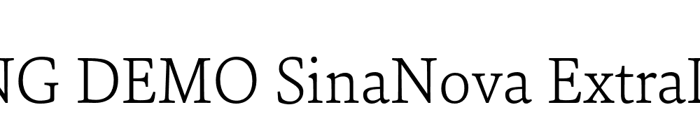  DEMO SinaNova ExtraLight Regular