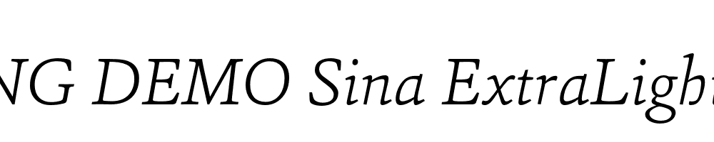  DEMO Sina ExtraLightItalic Regular