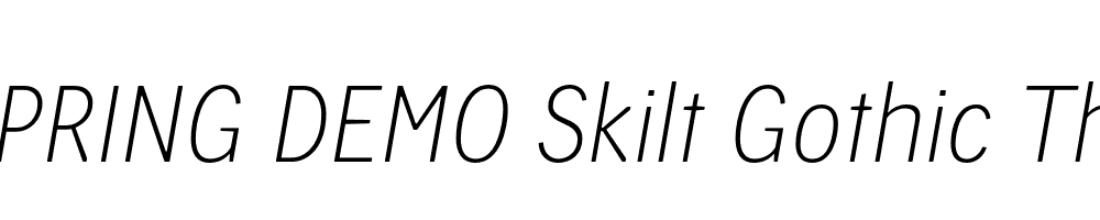  DEMO Skilt Gothic Thin Italic