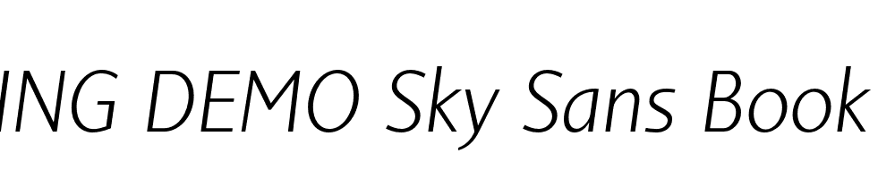  DEMO Sky Sans Book Book Italic