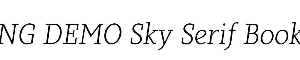  DEMO Sky Serif Book Book Italic