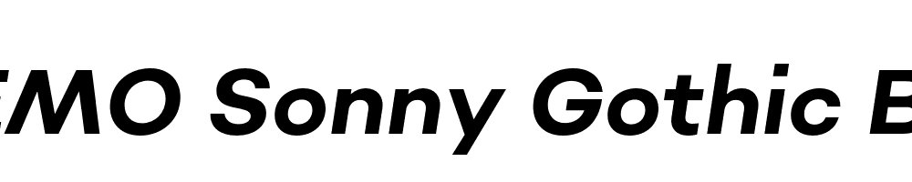  DEMO Sonny Gothic Bold Italic Regular