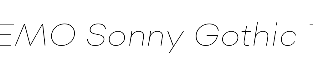  DEMO Sonny Gothic Thin Italic Regular