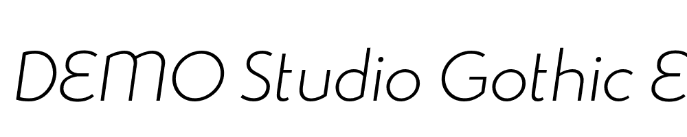  DEMO Studio Gothic ExtraLight Italic