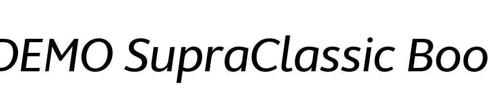  DEMO SupraClassic BookItalic Regular