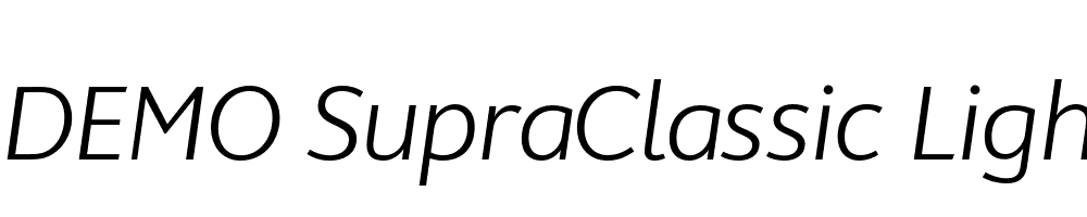  DEMO SupraClassic LightItalic Regular