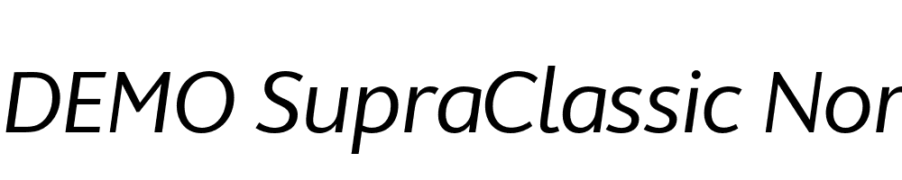  DEMO SupraClassic NormalItalic Italic