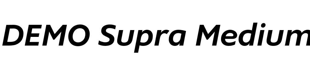  DEMO Supra MediumItalic Regular