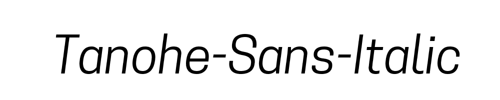 Tanohe-Sans-Italic