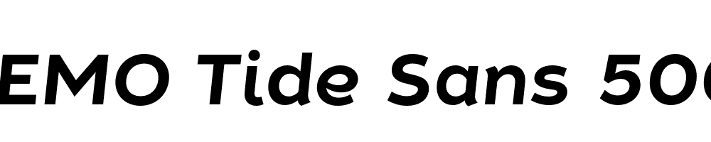  DEMO Tide Sans 500 Dudette Italic