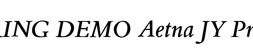  DEMO Aetna JY Pro Bold Italic