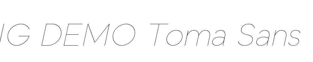  DEMO Toma Sans Hairline Italic