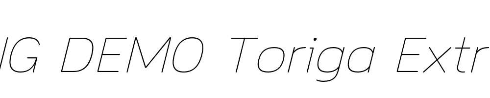  DEMO Toriga ExtraLight Italic