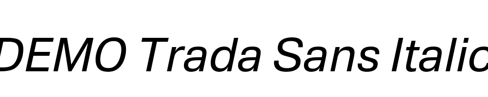 FSP DEMO Trada Sans Italic Italic