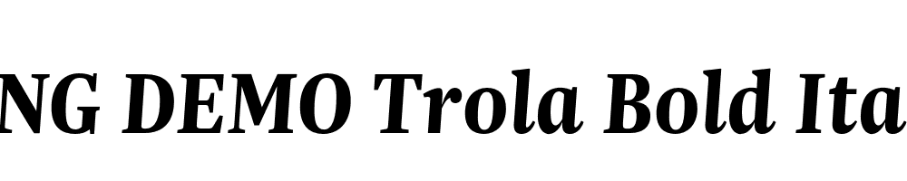  DEMO Trola Bold Italic Regular